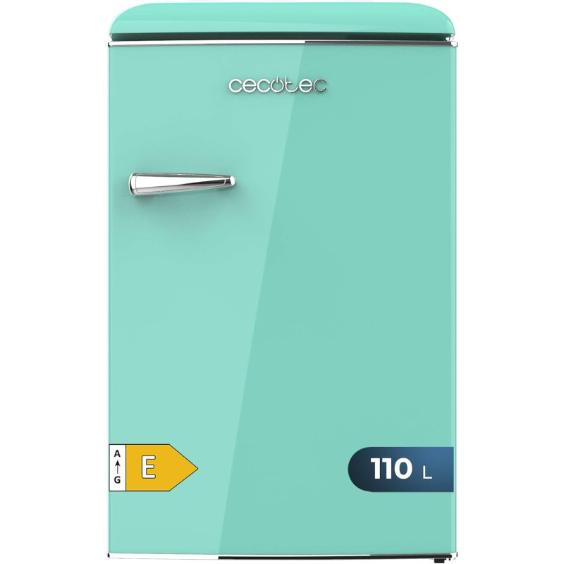 Cecotec Mini Frigo Rétro de 110 L Bolero CoolMarket TT Origin 110 Vert E. Mini Réfrigérateur, Classe E, ICEBOX, LED Intérieur, P