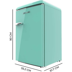 Cecotec Mini Frigo Rétro de 110 L Bolero CoolMarket TT Origin 110 Vert E. Mini Réfrigérateur, Classe E, ICEBOX, LED Intérieur, P