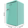 Cecotec Mini Frigo Rétro de 110 L Bolero CoolMarket TT Origin 110 Vert E. Mini Réfrigérateur, Classe E, ICEBOX, LED Intérieur, P