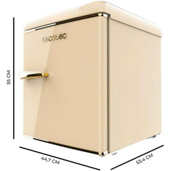 Cecotec mini frigo bolero coolmarket tt origin 45 beige e. réfrigérateur hauteur 55cm et largeur 44,7cm, classe énergétique e, b