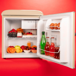 Cecotec mini frigo bolero coolmarket tt origin 45 beige e. réfrigérateur hauteur 55cm et largeur 44,7cm, classe énergétique e, b