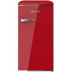 Cecotec Mini Réfrigérateur Rétro de 90 L Bolero CoolMarket TT Origin 90 Rouge. Mini Frigo avec ICEBOX, LED Intérieur, Poignée Ch