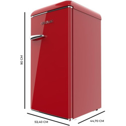 Cecotec Mini Réfrigérateur Rétro de 90 L Bolero CoolMarket TT Origin 90 Rouge. Mini Frigo avec ICEBOX, LED Intérieur, Poignée Ch