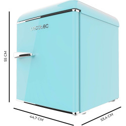 Cecotec mini frigo bolero coolmarket tt origin 45 bleu. réfrigérateur de table rétro, 45l, 55 cm de haut et 44,7 cm de large, cl