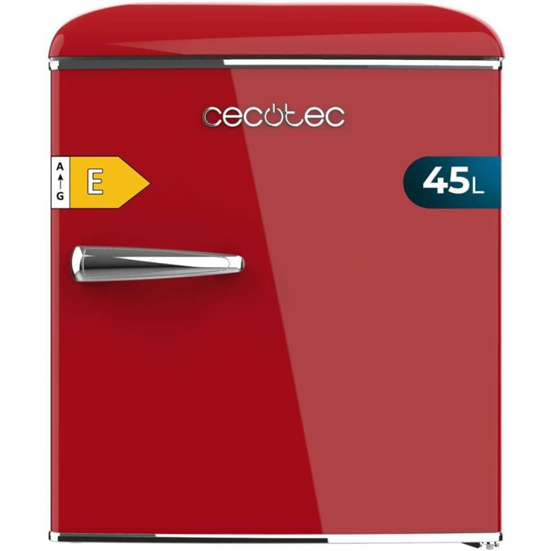 Cecotec Mini Frigo Bolero CoolMarket TT Origin 45 Rouge. Réfrigérateur de Table Rétro 45L, 55 cm de Haut, 44,7 cm de Large, Clas