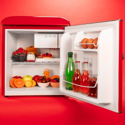 Cecotec Mini Frigo Bolero CoolMarket TT Origin 45 Rouge. Réfrigérateur de Table Rétro 45L, 55 cm de Haut, 44,7 cm de Large, Clas
