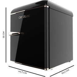 Cecotec mini frigo bolero coolmarket tt origin 45 noir e. réfrigérateur hauteur 55cm et largeur 44,7cm, classe énergétique e, ba