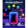 LIGIANT MF01C Mini Frigo, 7 Modes d'Éclairage (Y Compris Clignotant), 4L/6 Canettes, Refroidissement/Chauffage Silencieux, AC/DC