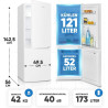 Bomann, KG7359 Réfrigérateur et Congélateur 173L Blanc - 121L Réfrigérateur, 52L Congélateur 4 Étoiles, Éclairage LED, Alarme d'