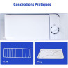 Mini Frigo, Petit Frigo de Chambre, 46L, Mini Réfrigérateur, Silencieux, Porte Réversible, pour Maison Appartement, Blanc, 0-10℃
