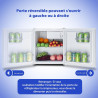 Mini Frigo, Petit Frigo de Chambre, 46L, Mini Réfrigérateur, Silencieux, Porte Réversible, pour Maison Appartement, Blanc, 0-10℃