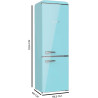Cecotec Réfrigérateur Combiné Rétro 300L Bolero CoolMarket Combi Origin 300 Bleu E, Classe E, LED Intérieur, Crisper Box, Contrô