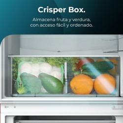 Cecotec Réfrigérateur Combiné Rétro 300L Bolero CoolMarket Combi Origin 300 Bleu E, Classe E, LED Intérieur, Crisper Box, Contrô