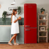 Cecotec Réfrigérateur Combiné Rétro 300L Bolero CoolMarket Combi Origin 300 Rouge E, Classe E, LED Intérieur, Crisper Box, Contr