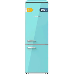 Cecotec Réfrigérateur Combiné Rétro 300 L Bolero CoolMarket Combi Origin 300 Vert E, Classe E, LED Intérieur, Crisper Box, Contr