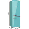 Cecotec Réfrigérateur Combiné Rétro 300 L Bolero CoolMarket Combi Origin 300 Vert E, Classe E, LED Intérieur, Crisper Box, Contr
