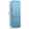 Cecotec réfrigérateur combi rétro bolero coolmarket combi origin 294+ bleu e. réfrigérateur rétro bleu, 294l, total no frost, cl