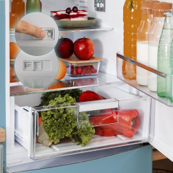 Cecotec réfrigérateur combi rétro bolero coolmarket combi origin 294+ bleu e. réfrigérateur rétro bleu, 294l, total no frost, cl