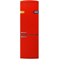 Cecotec Réfrigérateur combiné rétro à deux portes 294 L Bolero CoolMarket Combi Origin 294 Rouge. Hauteur 190 cm et largeur 60 c