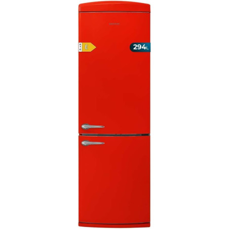 Cecotec Réfrigérateur combiné rétro à deux portes 294 L Bolero CoolMarket Combi Origin 294 Rouge. Hauteur 190 cm et largeur 60 c