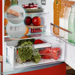 Cecotec refrigerateur congelateur combiné bolero coolmarket combi origin 294+ rouge e. réfrigérateur 294l, rouge rétro, no frost