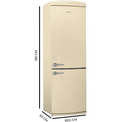 Cecotec réfrigérateur congélateur combine bolero coolmarket combi origin 294+ beige e. réfrigérateur combine avec total no frost