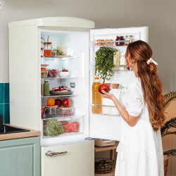 Cecotec réfrigérateur congélateur combine bolero coolmarket combi origin 294+ beige e. réfrigérateur combine avec total no frost