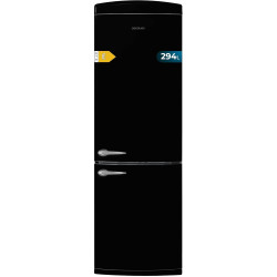Cecotec réfrigérateur combi rétro bolero coolmarket combi origin 294+ noir e. réfrigérateur rétro noir, 294l, total no frost, cl