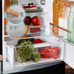Cecotec réfrigérateur combi rétro bolero coolmarket combi origin 294+ noir e. réfrigérateur rétro noir, 294l, total no frost, cl