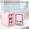 YASHE Mini Frigo pour Chambre, Frigo Skincare avec Miroir LED, Petit Frigo de 4L Portable, Thermoelectrique Chauffe & Refroidiss