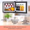 KLARSTEIN Mini Frigo de Chambre pour Boissons, Silencieux, Mini Bar Intérieur, Bières, Vins, Petit Refrigerateur Camping, 3 Nive