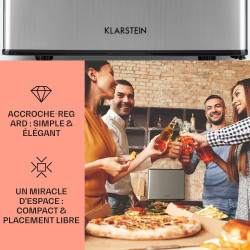 KLARSTEIN Mini Frigo de Chambre pour Boissons, Silencieux, Mini Bar Intérieur, Bières, Vins, Petit Refrigerateur Camping, 3 Nive