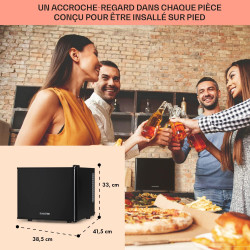 KLARSTEIN Mini Frigo de Chambre pour Boissons, Petit Réfrigérateur Silencieux, Mini Bar Intérieur, Bières, Vins, Camping, 3 Nive