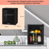 KLARSTEIN Brooklyn Mini Frigo de Chambre, Mini Bar, Refrigerateur Aliments, Boissons, Porte en Verre, Etagères Réglables, Petit 