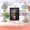 Klarstein Petit Frigo de Chambre de 42L pour Snacks et Boissons, Top Silencieux, Mini Bar, Camping, Cosmetique, Refrigerateur av