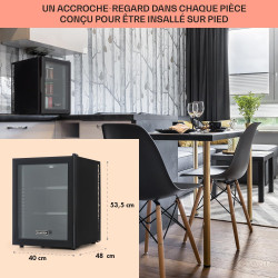Klarstein Petit Frigo de Chambre de 42L pour Snacks et Boissons, Top Silencieux, Mini Bar, Camping, Cosmetique, Refrigerateur av