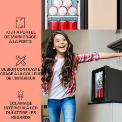 KLARSTEIN Mini Frigo de Chambre de 23L pour Snacks et Boissons, Top Silencieux, Petit Bar, Réfrigérateur Camping, Cosmetique, av