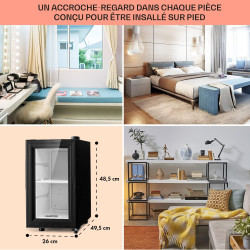 KLARSTEIN Mini Frigo de Chambre de 23L pour Snacks et Boissons, Top Silencieux, Petit Bar, Réfrigérateur Camping, Cosmetique, av
