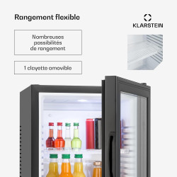Klarstein Frigo de Chambre de 32L pour Snacks et Boissons, Petit Frigo Top Silencieux, Mini Bar, Réfrigérateur Camping, Cosmetiq
