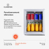 KLARSTEIN Brooklyn Mini Frigo de Chambre, Mini Bar, Refrigerateur Aliments et Boissons, Porte en Verre, Etagères Réglables, Peti