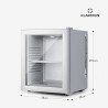KLARSTEIN Brooklyn Mini Frigo de Chambre, Mini Bar, Refrigerateur Aliments et Boissons, Porte en Verre, Etagères Réglables, Peti