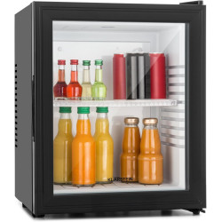 KLARSTEIN Brooklyn Mini Frigo de Chambre, Bar, Aliments, Boissons, Porte en Verre, Etagères Réglables, Camping, Voiture, Cosmeti