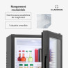 KLARSTEIN Brooklyn Mini Frigo de Chambre, Bar, Aliments, Boissons, Porte en Verre, Etagères Réglables, Camping, Voiture, Cosmeti
