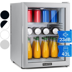 Klarstein Mini Frigo de Chambre de 42L pour Snacks et Boissons, Petit Frigo Top Silencieux, Mini Bar, Petit Réfrigérateur Campin