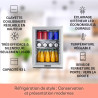Klarstein Mini Frigo de Chambre de 42L pour Snacks et Boissons, Petit Frigo Top Silencieux, Mini Bar, Petit Réfrigérateur Campin