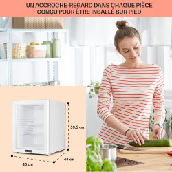 Klarstein Mini Frigo de Chambre de 42L pour Snacks et Boissons, Petit Frigo Top Silencieux, Mini Bar, Petit Réfrigérateur Campin