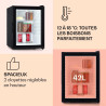 Klarstein Mini Frigo de Chambre de 42L pour Snacks et Boissons, Top Silencieux, Petit Bar, Camping, Cosmetique, Refrigerateur av