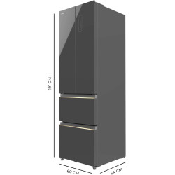 Cecotec refrigerateur congelateur 4 portes française bolero coolmarket combi f2d 400 gris glass e. réfrigérateur 400l, verre gri