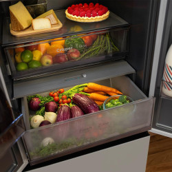 Cecotec refrigerateur congelateur 4 portes française bolero coolmarket combi f2d 400 gris glass e. réfrigérateur 400l, verre gri