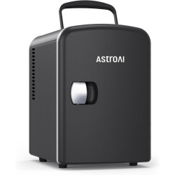 AstroAI Mini Frigo de Chambre, 4 litres / 6 Canettes 330ml, 12V/220V, Petit Frigo Cosmetique, Mini Réfrigérateur Voiture Portabl